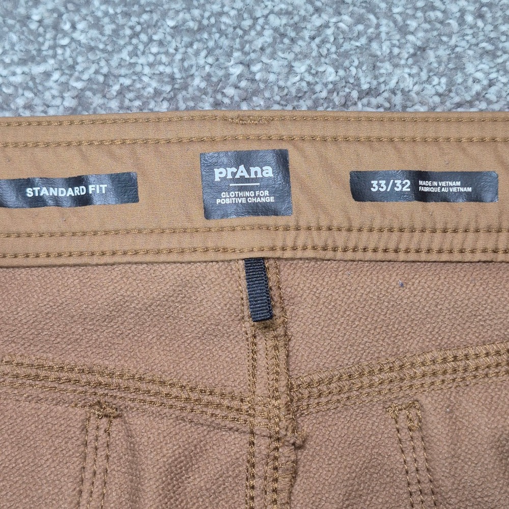Prana Stretch Zion Pants Mens 33x32 Brown Standard Fit Cargo Belted Hiking - Picture 3 of 10